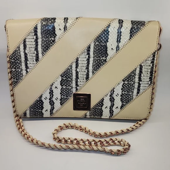 Ted Baker Cream & Black Animal Print Crossbody (Like New) - Picture 1 of 12